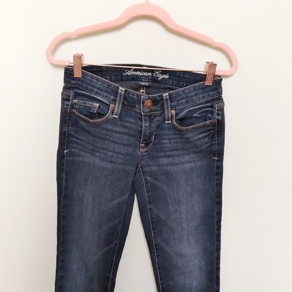 American Eagle Dark Wash Skinny Jeans Size 0 Short - Picture 4 of 7